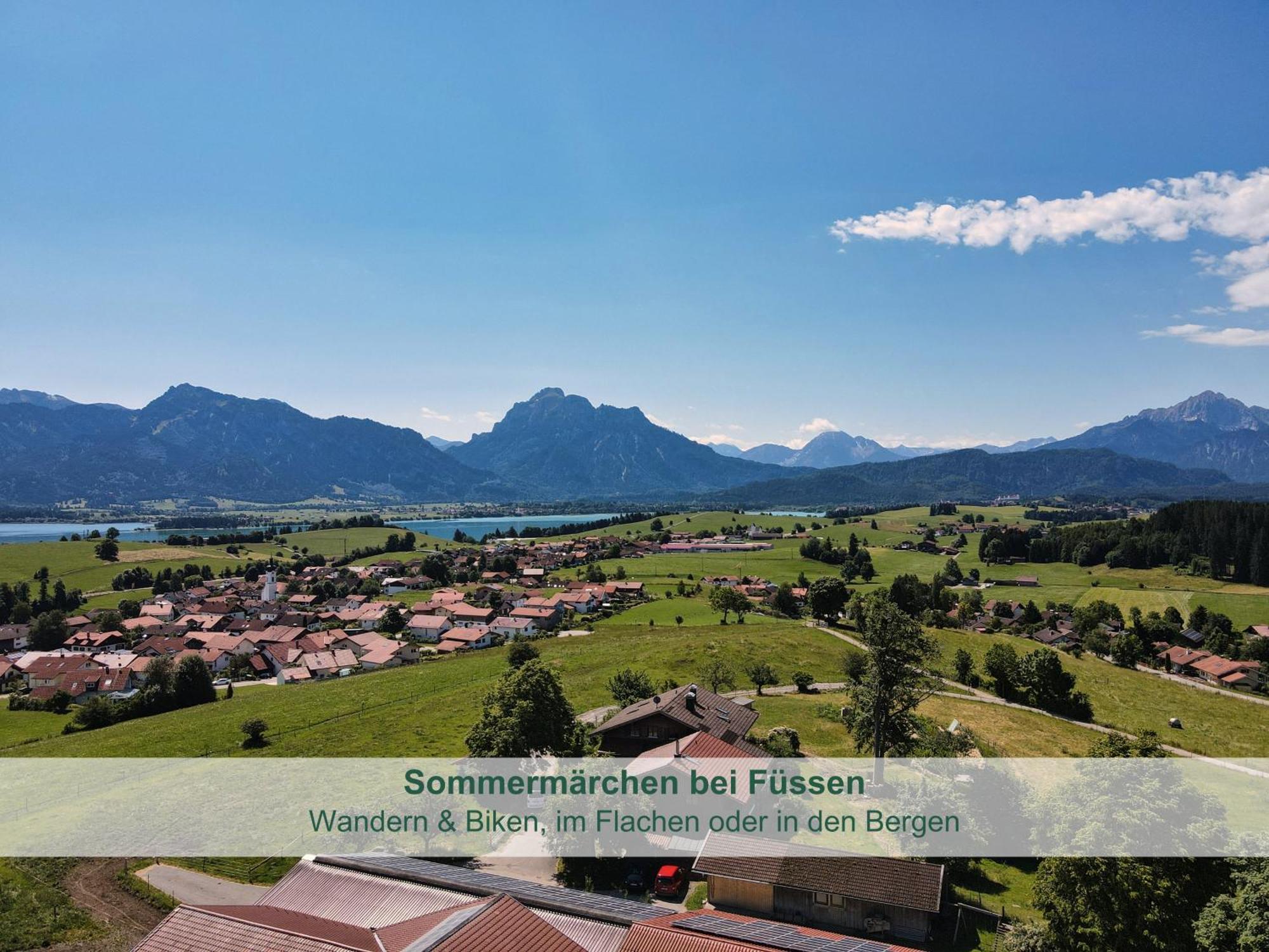 Chalet - Ferienwohnungen - Biohof Stoeger - Panoramasuedbalkon - Grandiose Aussicht Auf See, Berge Und Schloss Neuschwanstein รีเดิน ภายนอก รูปภาพ
