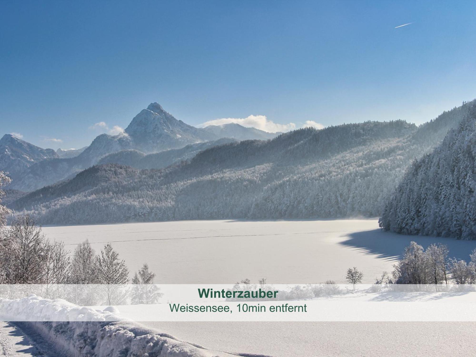 Chalet - Ferienwohnungen - Biohof Stoeger - Panoramasuedbalkon - Grandiose Aussicht Auf See, Berge Und Schloss Neuschwanstein รีเดิน ภายนอก รูปภาพ