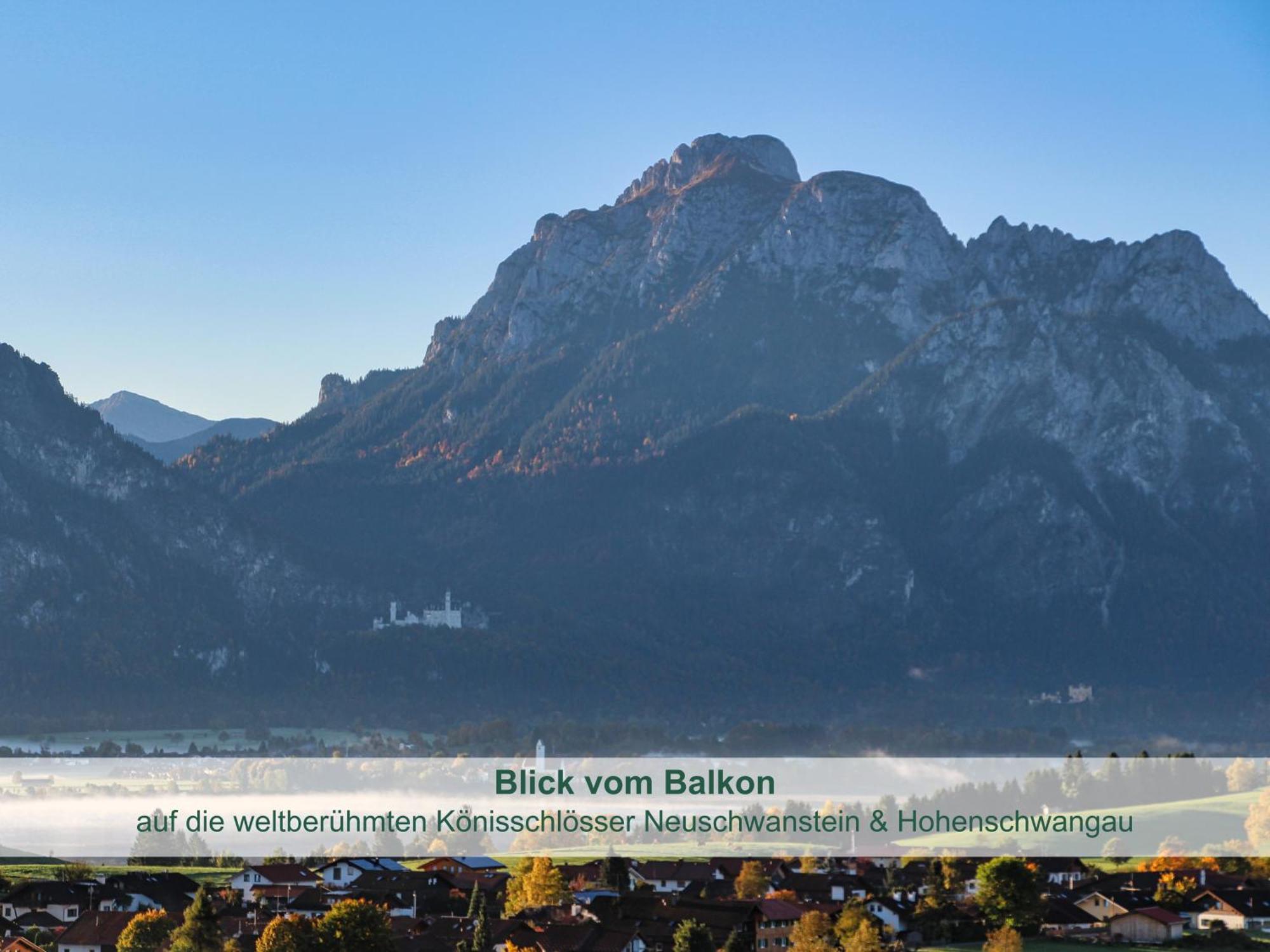 Chalet - Ferienwohnungen - Biohof Stoeger - Panoramasuedbalkon - Grandiose Aussicht Auf See, Berge Und Schloss Neuschwanstein รีเดิน ภายนอก รูปภาพ
